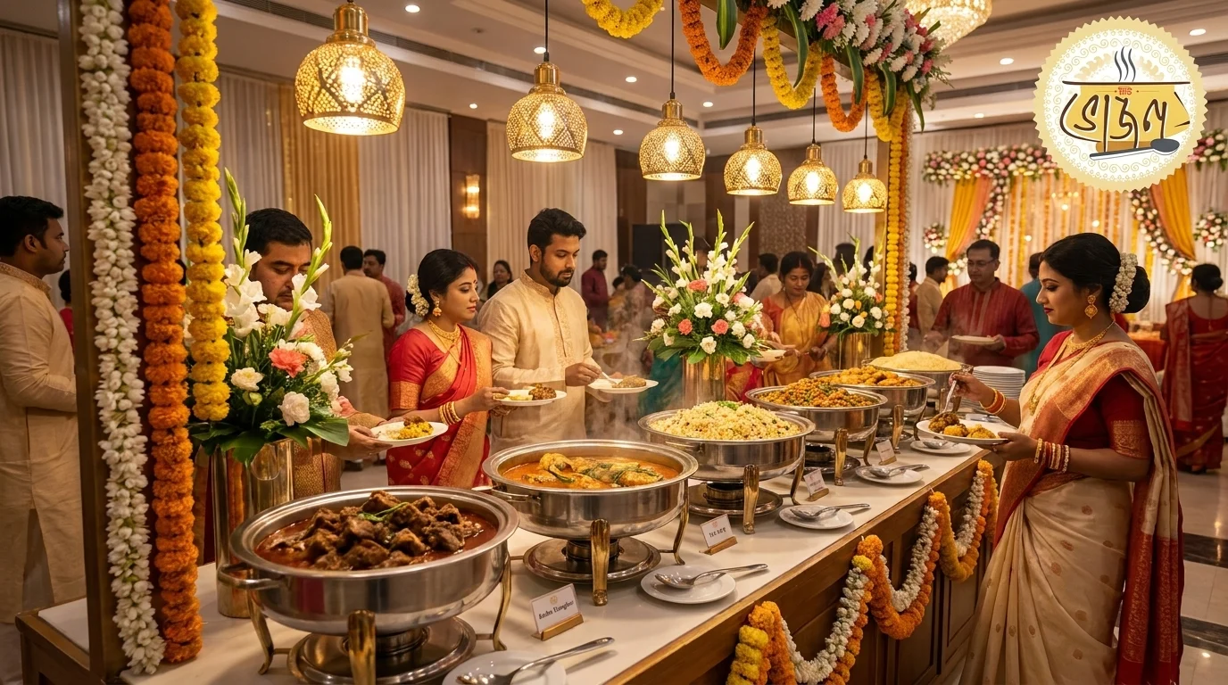 Bengali buffet counter at a Bidhannagar event by New Bhojon