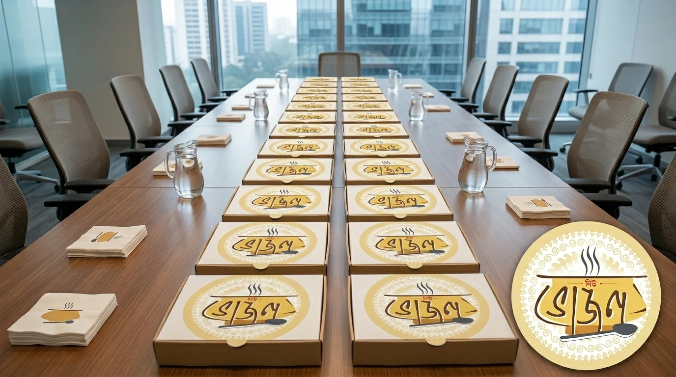 Eco-friendly boxed office lunch catering in Sector V by New Bhojon