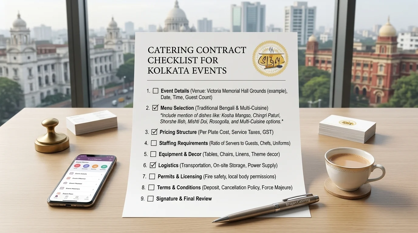 Catering contract checklist for Kolkata events — what to include