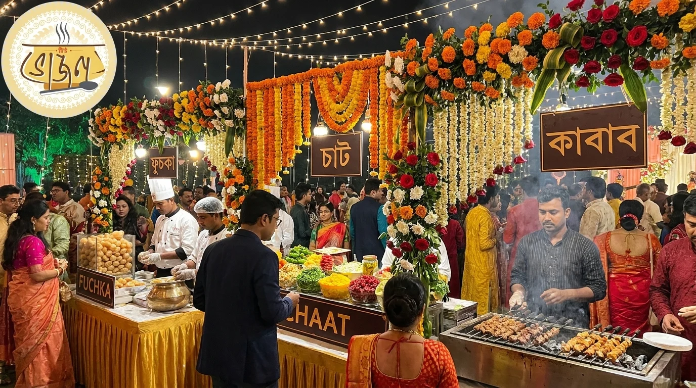 Live counter catering setup at a Salt Lake event showing premium service tier