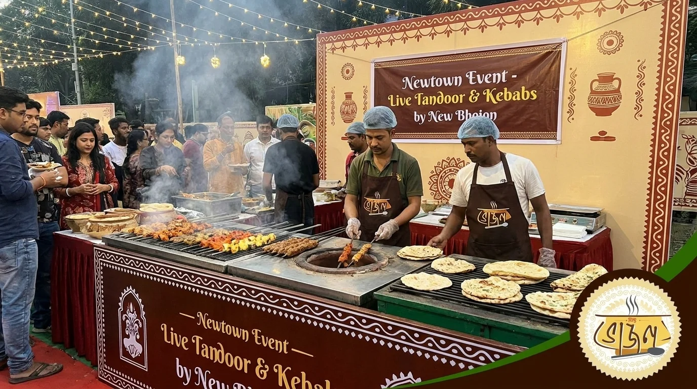 Live tandoor and kebab counter at a Newtown event by New Bhojon