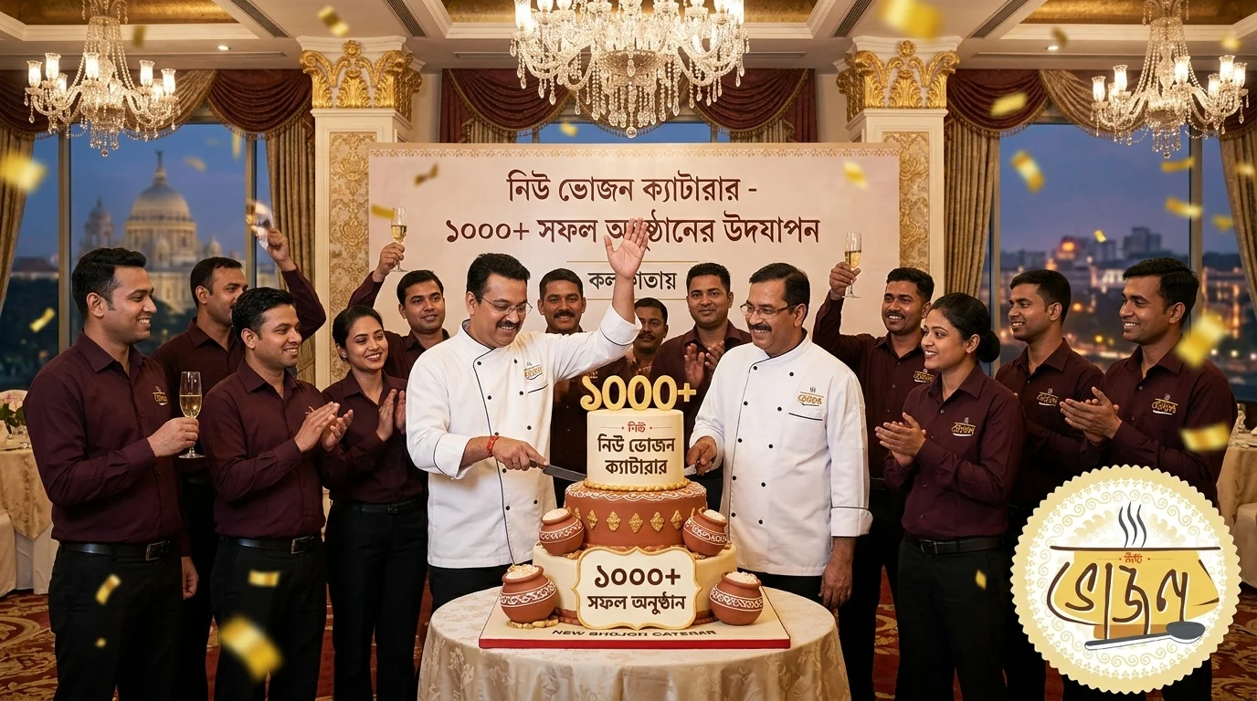 New Bhojon Caterer team celebrating 1,000 successful events in Kolkata