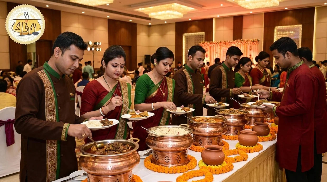 New Bhojon Caterer uniformed service team at a Salt Lake event