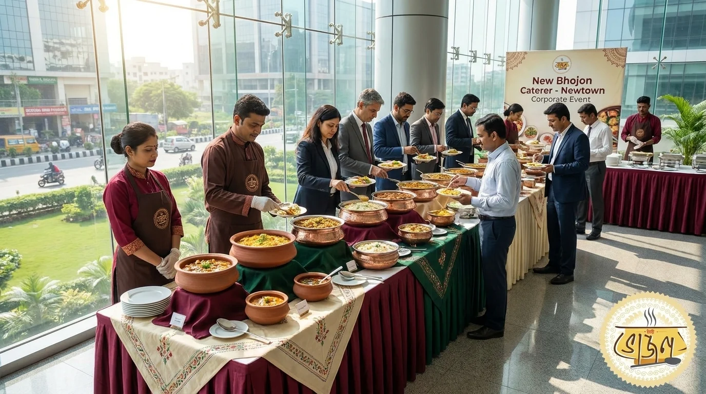 Corporate event catering at a Newtown DLF office by New Bhojon